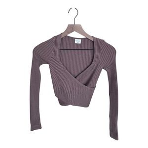 Abercrombie LuxeLoft Wrap Sweater Top - Light Brown XXS